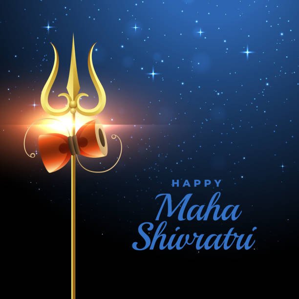 illustrazioni stock, clip art, cartoni animati e icone di tendenza di felice maha shivratri saluto festival - shiva indian culture god hinduism