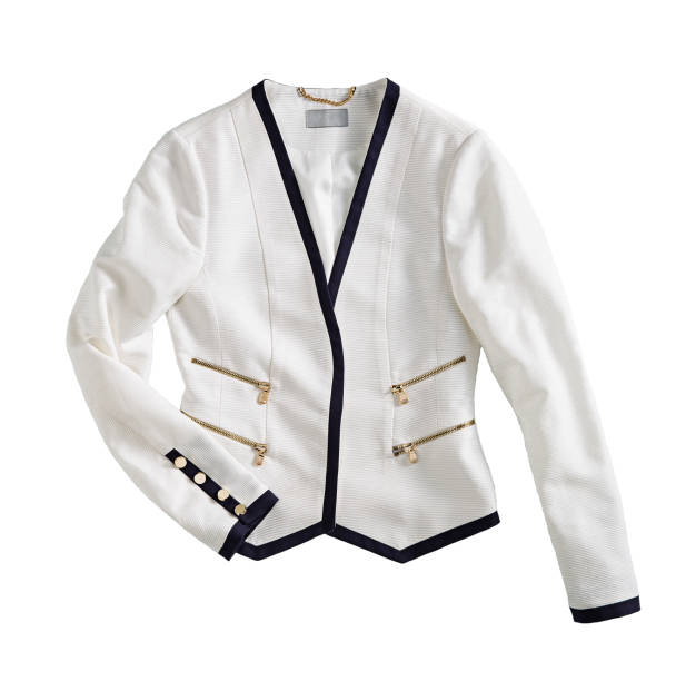 Fashionable white blazer isolated on white background