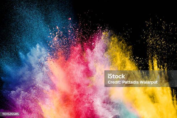 Color Holi Festival Colorful Explosion For Happy Holi Powder Color Powder Explosion Background Stock Photo - Download Image Now