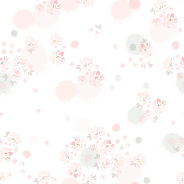 illustrations, cliparts, dessins animés et icônes de dessiné à la main des fleurs roses rose sur fond blanc comme une peinture à l'aquarelle. - wrapping paper pattern floral pattern flower