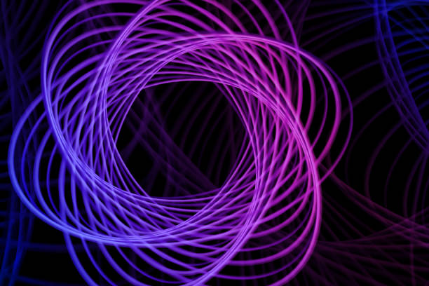 istock Abstract neon shape, futuristic wavy fractal background. Vector  geometric illustration 1131537838