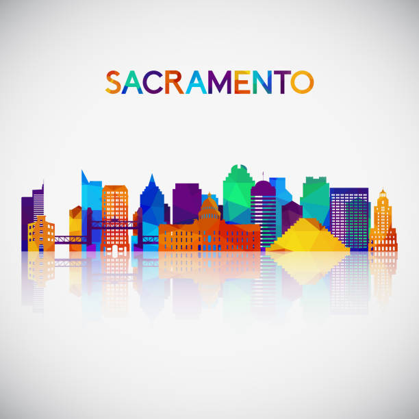 Sacramento skyline silhouette in colorful geometric style. Symbol for your design. Vector illustration. Sacramento skyline silhouette in colorful geometric style. Symbol for your design. Vector illustration. sacramento stock illustrations