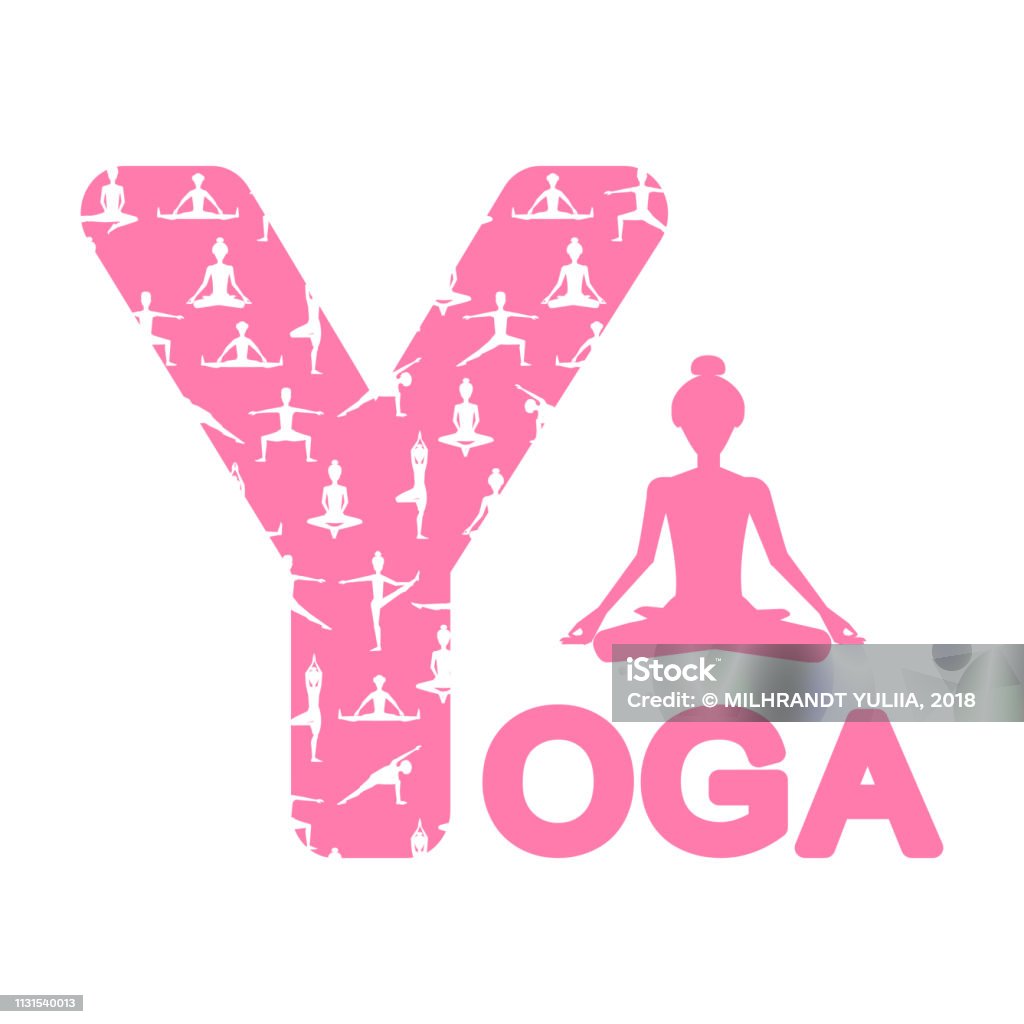 Logo yoga vector Logo yoga vector illustration on white background Abstract stock vector