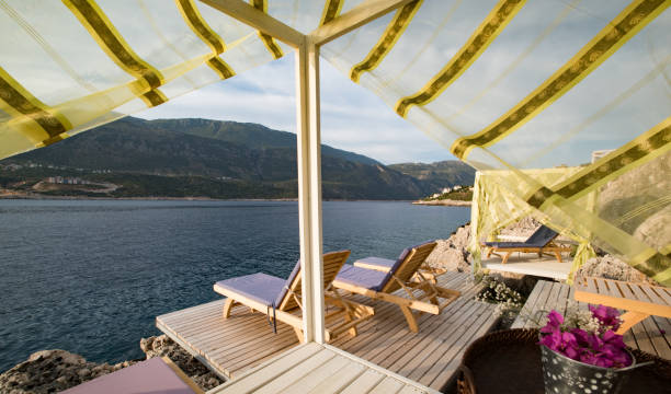 istock Water villa balcony with sea view. 1131540015