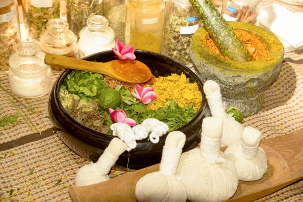 istock Ayurvedic medicine, Indian traditional herbal therapy 1131541417