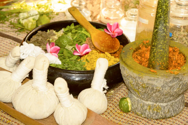 istock Ayurvedic medicine, Indian traditional herbal therapy 1131541418