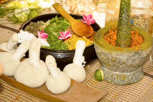 istock Ayurvedic medicine, Indian traditional herbal therapy 1131541419