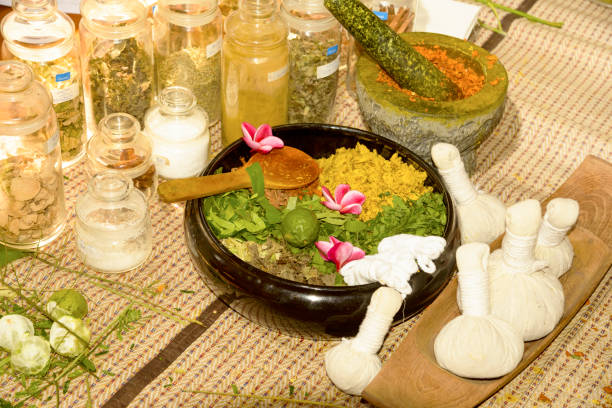 istock Ayurvedic medicine, Indian traditional herbal therapy 1131541429