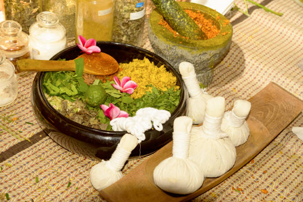 istock Ayurvedic medicine, Indian traditional herbal therapy 1131541433