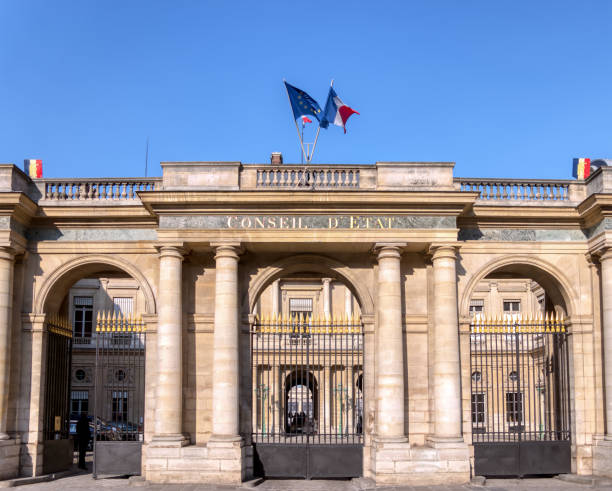 French Council of State - Paris, France Paris, France, February 22, 2019: French Council of State (Conseil d'etat) located in the Palais Royal - Paris, France. It is a French public institution created in 1799 by Napoleon Bonaparte. condition stock pictures, royalty-free photos & images