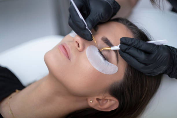 istock The procedure of eyelash extension 1131551461