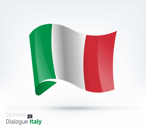 Italy Flag International Dialogue & Conflict Management Vector waving flag illustration of Italy for international dialogue and conflict management. italian flag stock illustrations