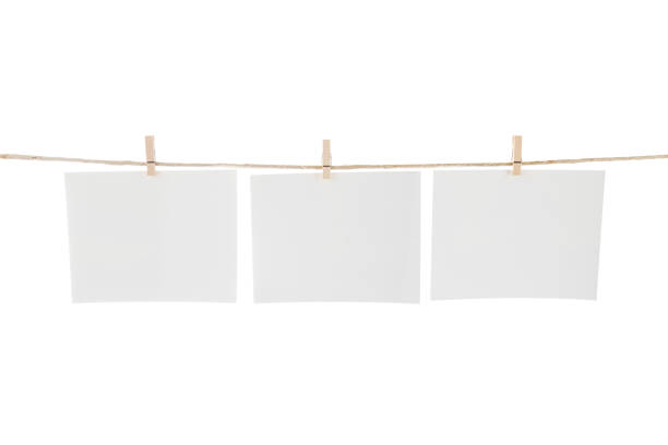 istock Blank Cards Hanging on Clothesline 1131551673