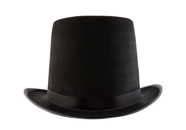 istock Black vintage top hat isolated on white background 1131554078