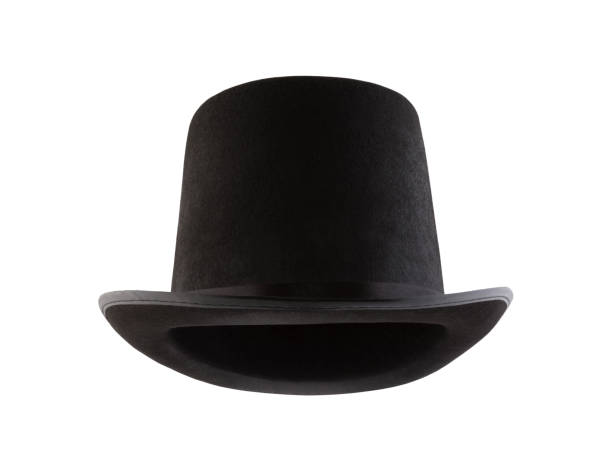 istock Black vintage top hat isolated on white background 1131554083