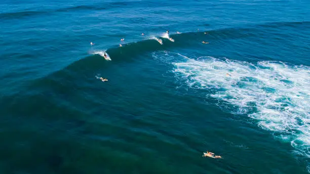 Photo of Aerial. Surfers. Hikkaduwa, Sri Lanka.