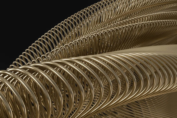 istock 3d rendering, golden metalic surface and graphic design background 1131560872