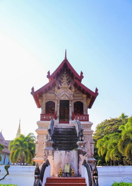 istock Landscape at phra singh temple in Chiangmai , Thailand  , ( Ho trai ) 1131561063