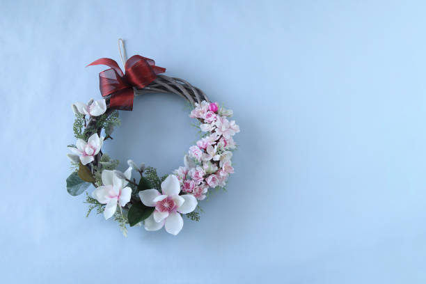 istock Wreath of Sakura and magnolia 1131561082