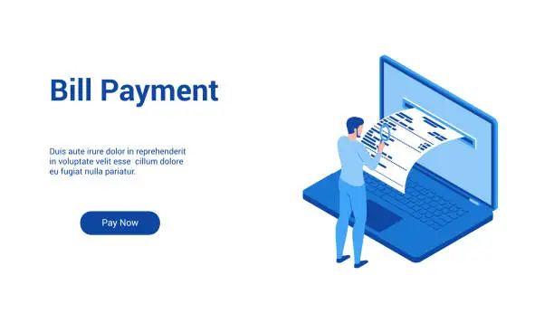 Vector illustration of bill payments theme template 2