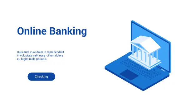 Vector illustration of online banking lp template 2
