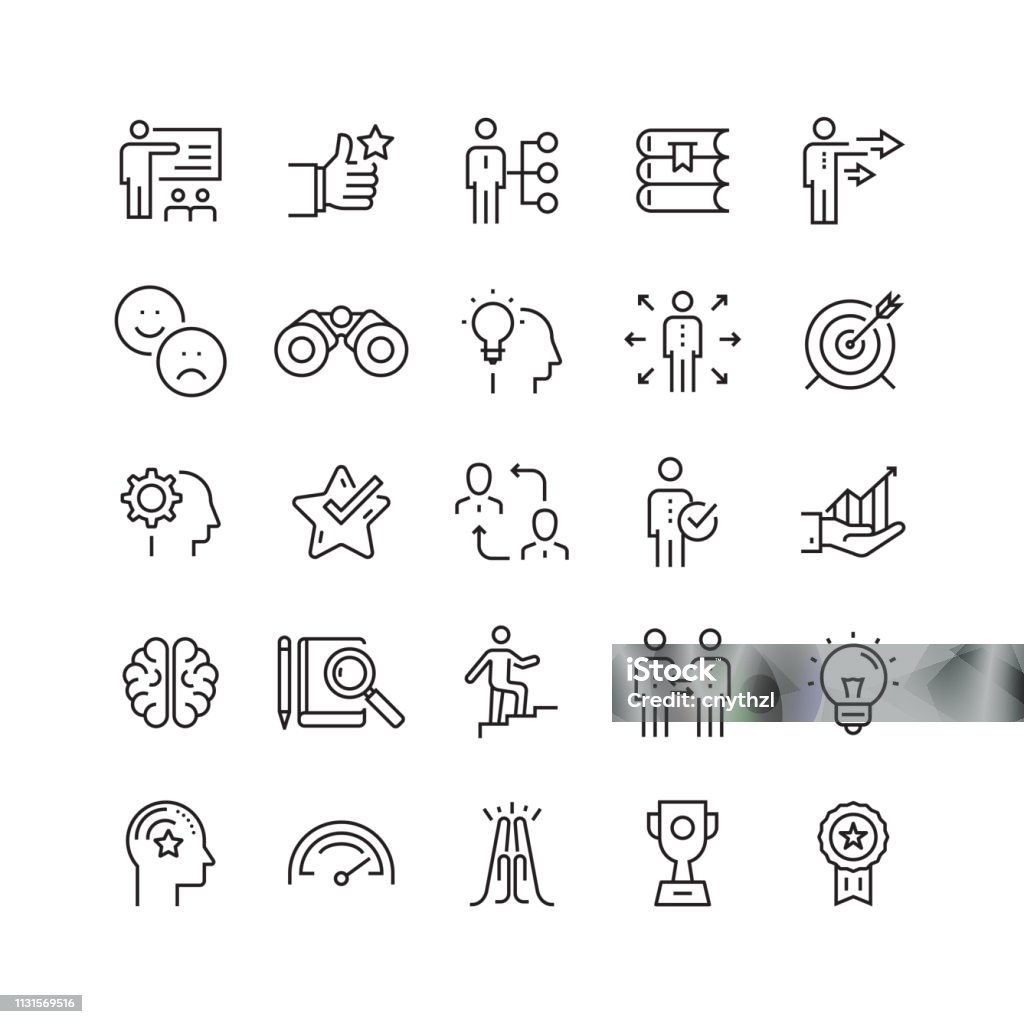 Mentoring and Training Related Vector Line Icons Icon stock vector