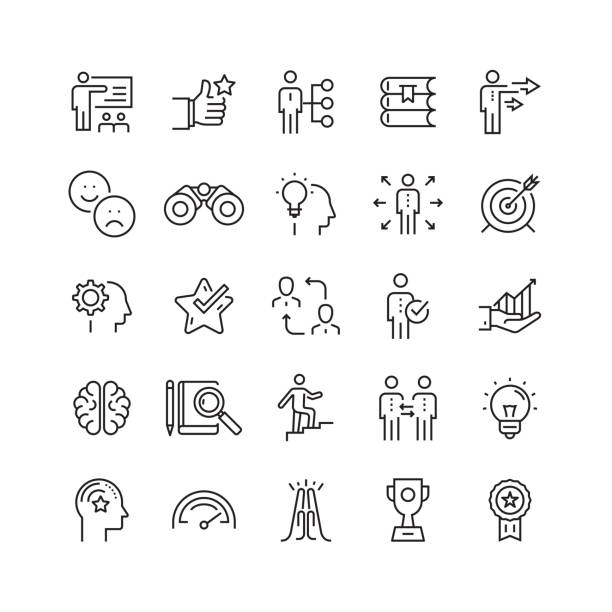 Mentoring and Training Related Vector Line Icons Mentoring and Training Related Vector Line Icons expertise stock illustrations