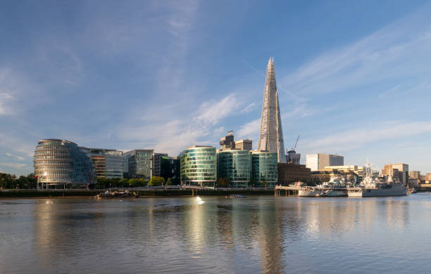 istock Panoramic view of skyscraper and Thames river in London, UK 1131571217