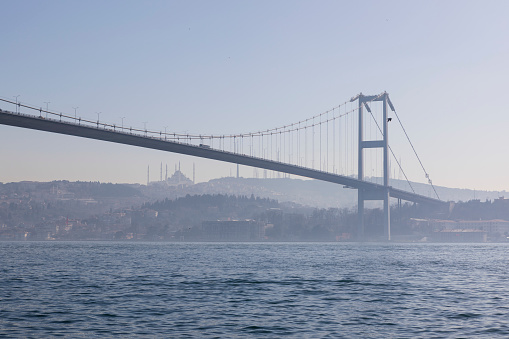 Bosphorus Bridge in a Foggy Day
