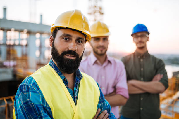 istock Masculine engineer with beard and sunglasses 1131571997