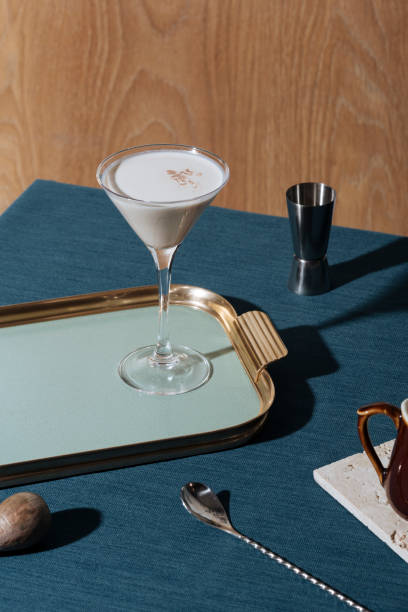 cocktail alexander - luxury milk dinner glass foto e immagini stock