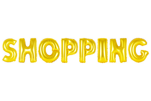 istock Gold alphabet balloons, shopping 1131576214