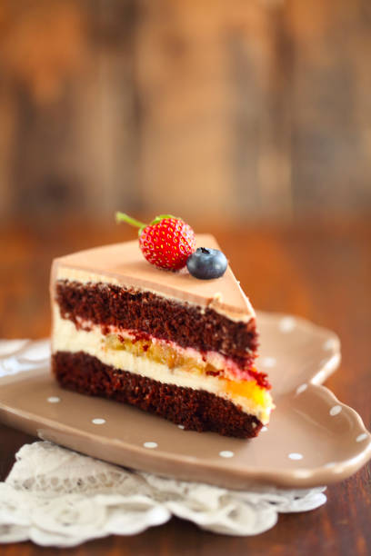 istock Red Velvet Cake decorated with berries 1131576542