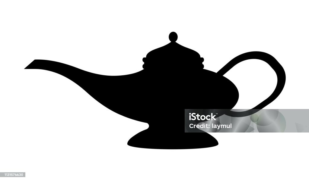 Lamp The silhouette of the lamp. Magic Lamp stock illustration