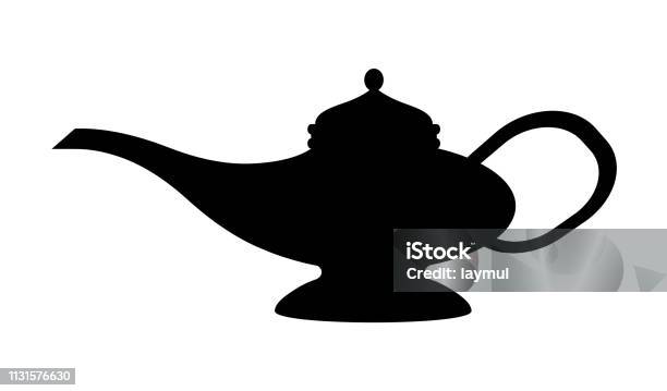 Lamp Stock Illustration - Download Image Now - Magic Lamp, In Silhouette, Icon Symbol