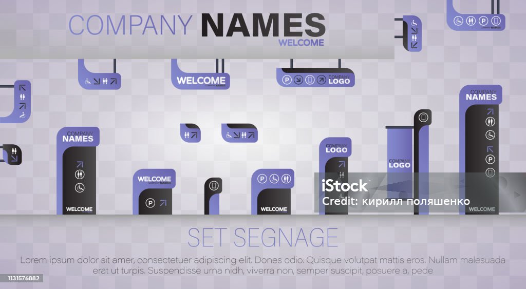 Signage Set Set Signage Sign Stock Illustration - Download Image Now ...