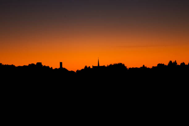the horizon of aachen at night