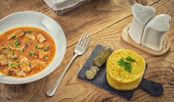 istock Polenta with pork stew pickles 1131577131