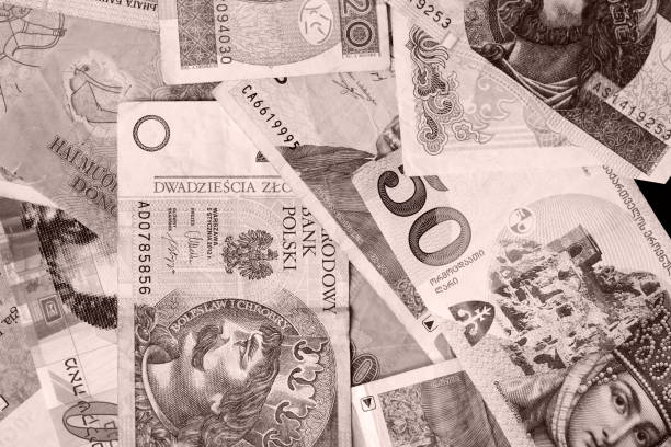 istock Different countries money background close up. Brown color toned 1131579332