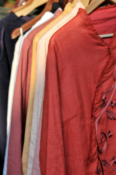 istock Colorful silks hanging in a row 1131579572