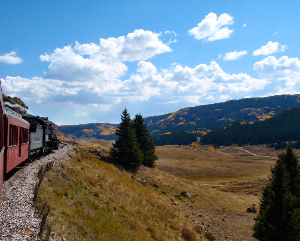 istock Narrow gauge steam train - Colorado in Fall 1131579623