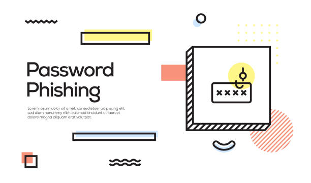 Password Phishing Concept. Geometric Retro Style Banner and Poster Concept with Password Phishing icon Password Phishing Concept. Geometric Retro Style Banner and Poster Concept with Password Phishing icon agent nasty stock illustrations