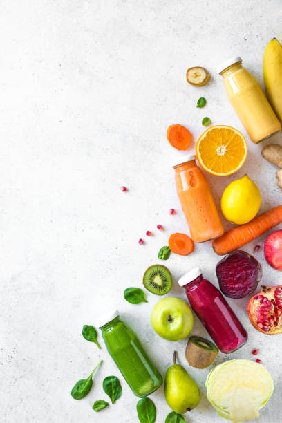 istock Colorful smoothie bottles and ingredients 1131583024