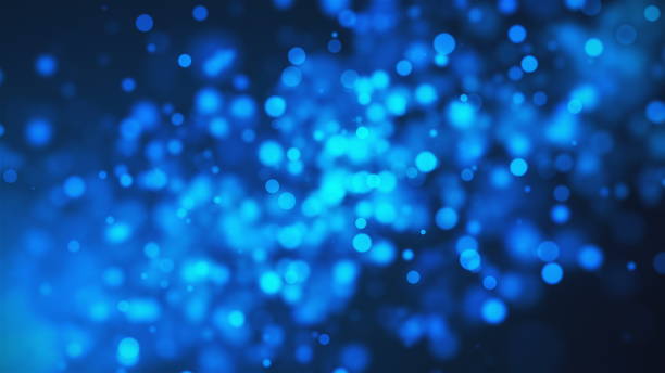 istock Beautiful blue glowing bokeh, shallow depth of field, computer generated abstract background, 3D render backdrop 1131584060