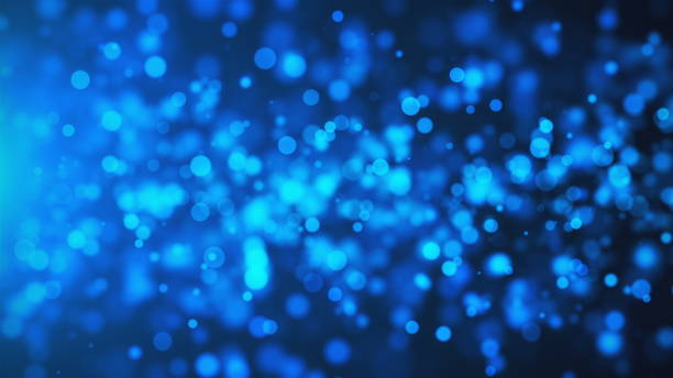 istock Beautiful blue glowing bokeh, shallow depth of field, computer generated abstract background, 3D render backdrop 1131584062