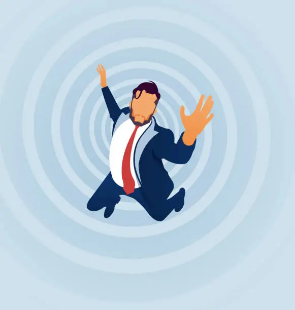 Vector illustration of Falling businessman vector