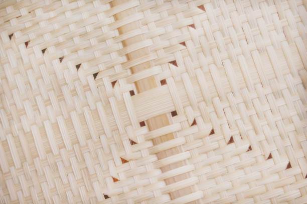 istock Patterns of nature bamboo weave texture with hole for background 1131585999