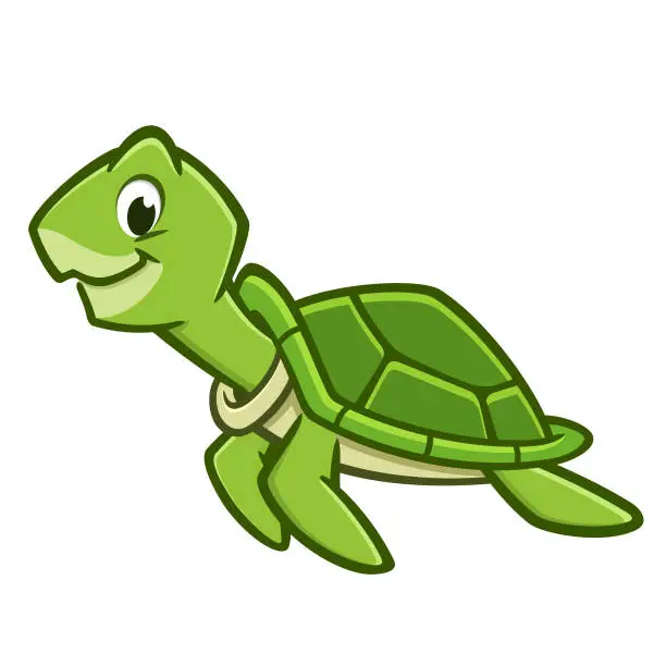Vector illustration of Cartoon Sea Turtle