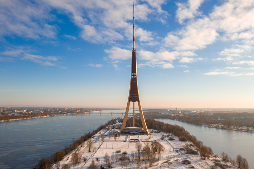 winter view of the Riga Radio and TV Tower