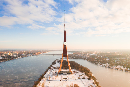 winter view of the Riga Radio and TV Tower